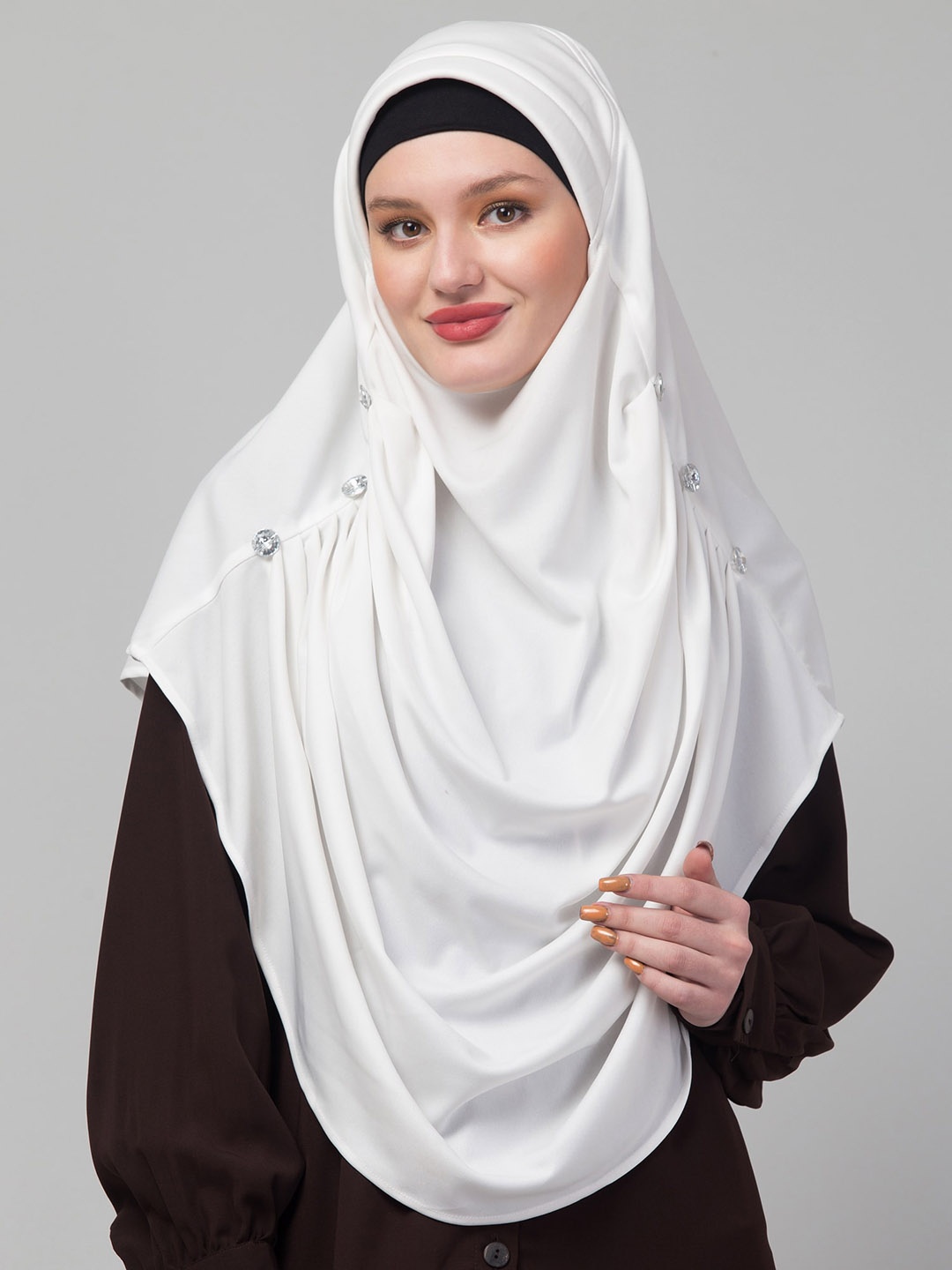 

ELLIS Round Neck Hijab Burqa, White