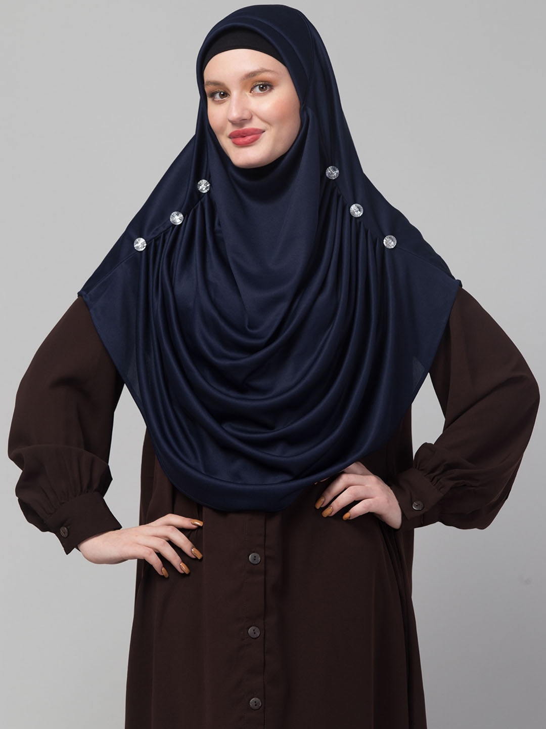 

ELLIS Round Neck Hijab Burqas, Navy blue