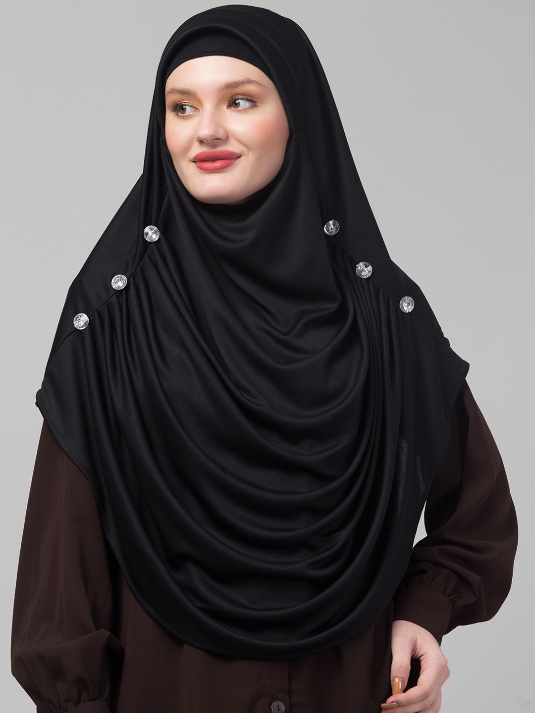 

ELLIS Round Neck Hijab Burqas, Black