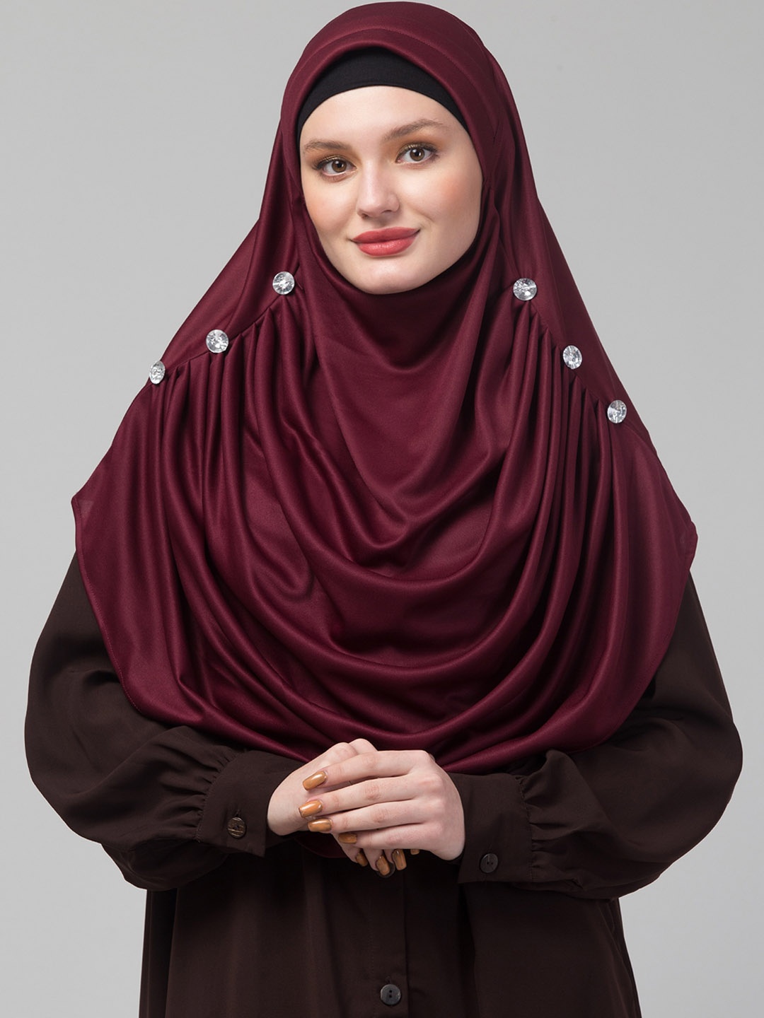 

ELLIS Solid Hijab Burqa, Brown
