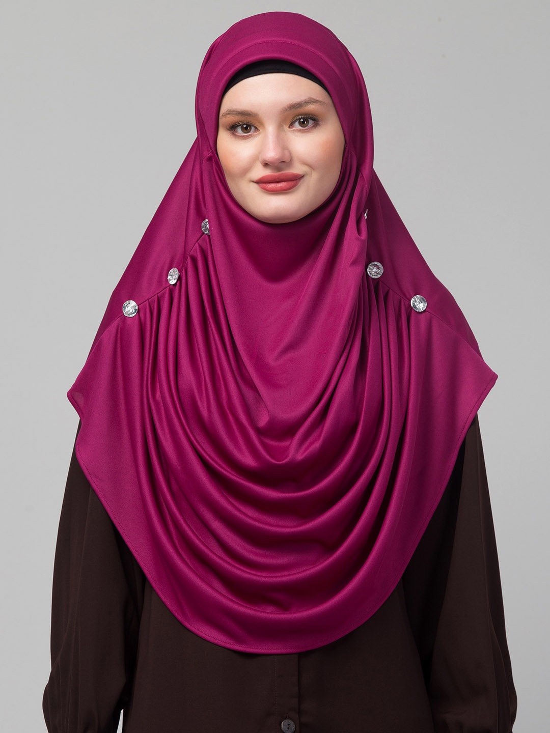 

ELLIS Round Neck Hijab Burqas, Purple