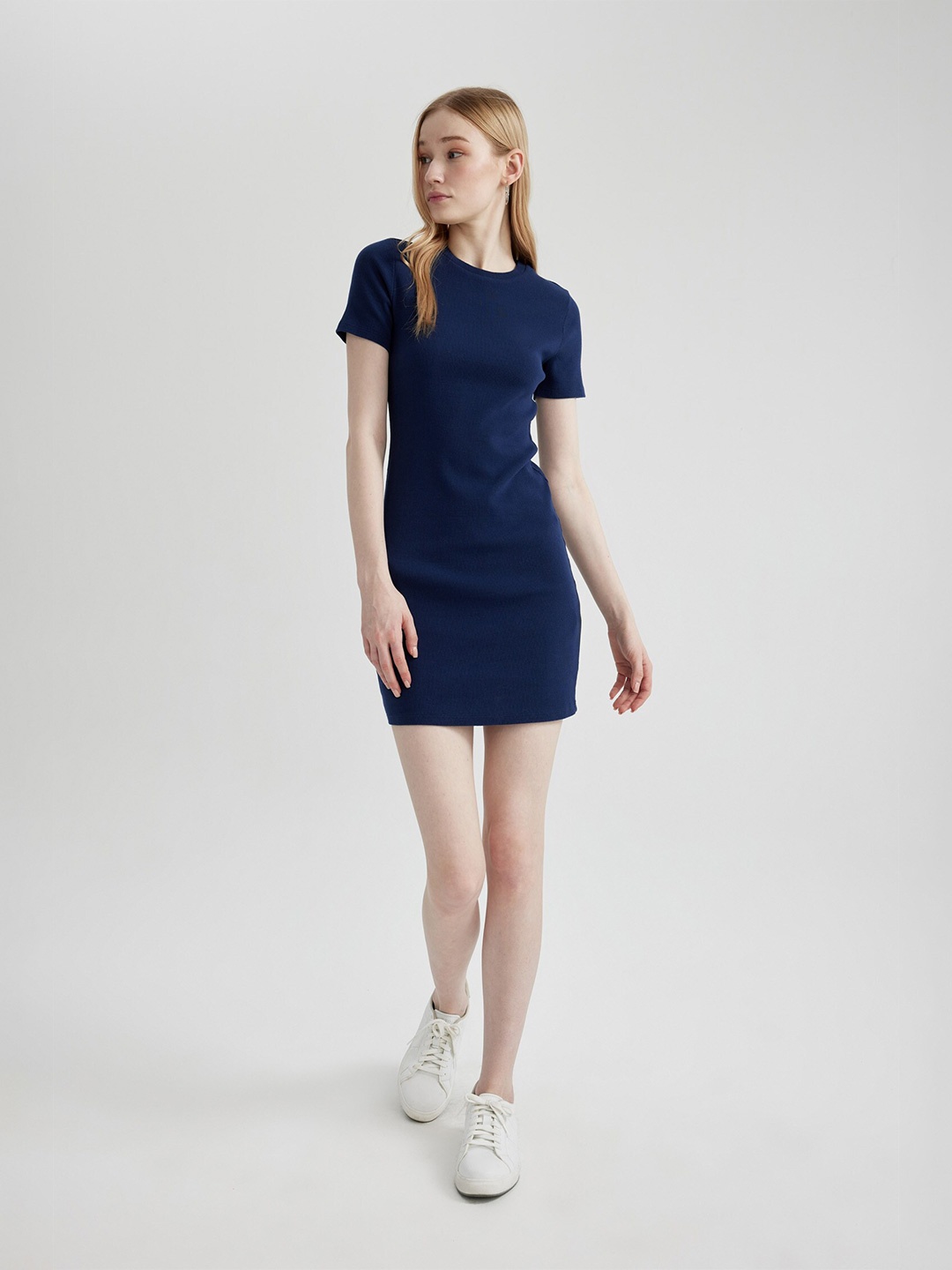 

DeFacto Short Sleeves Bodycon Mini Dress, Blue