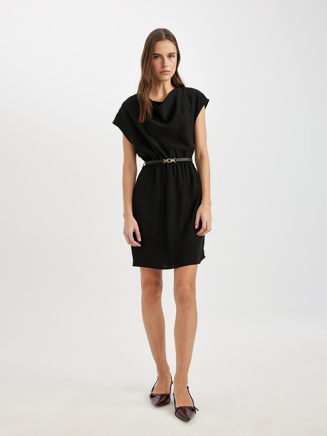 

DeFacto Cowl Neck A-Line Dress, Na