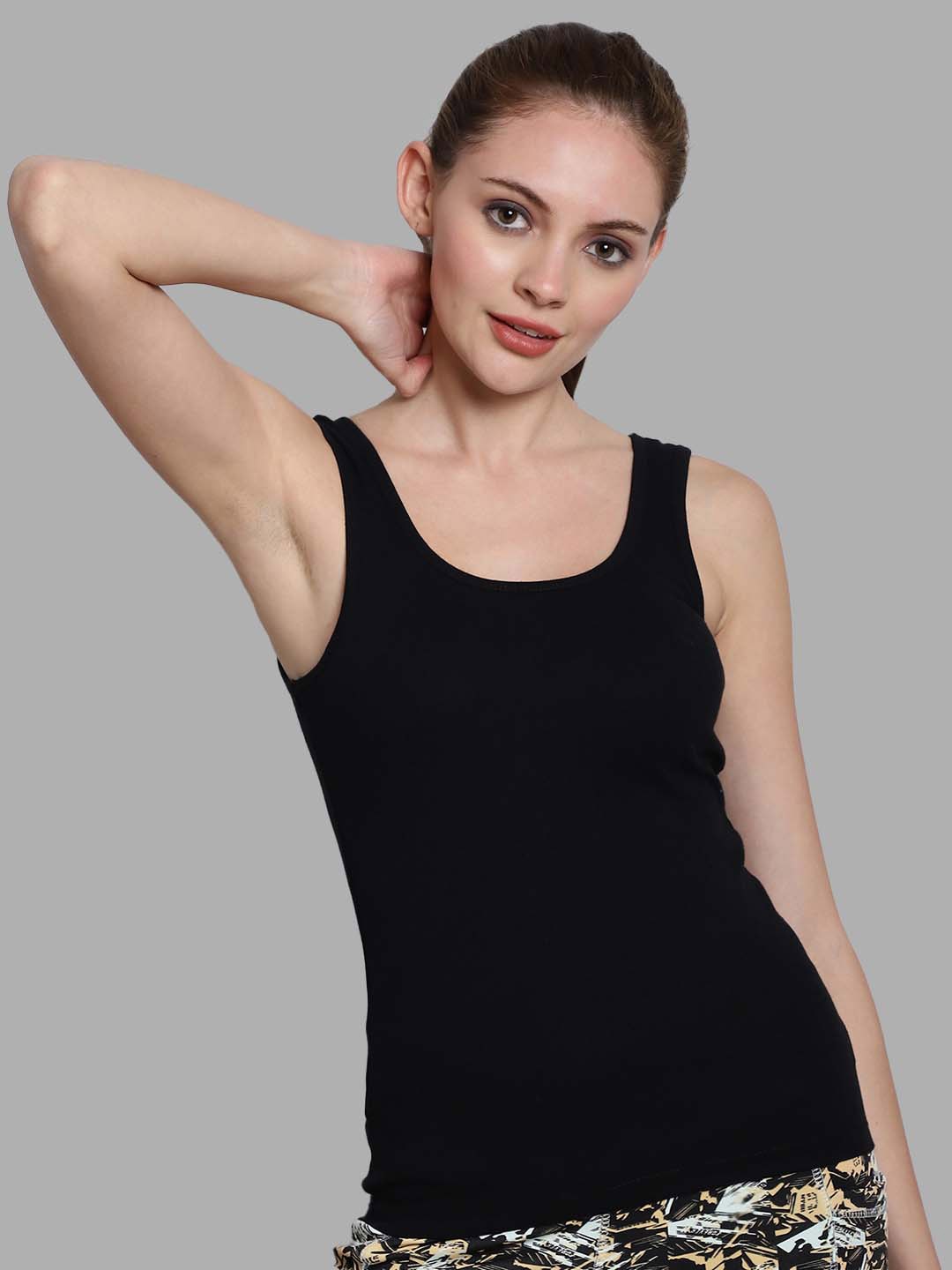 

FBAR Scoop Neck Sleeveless Cotton Tank Top, Black