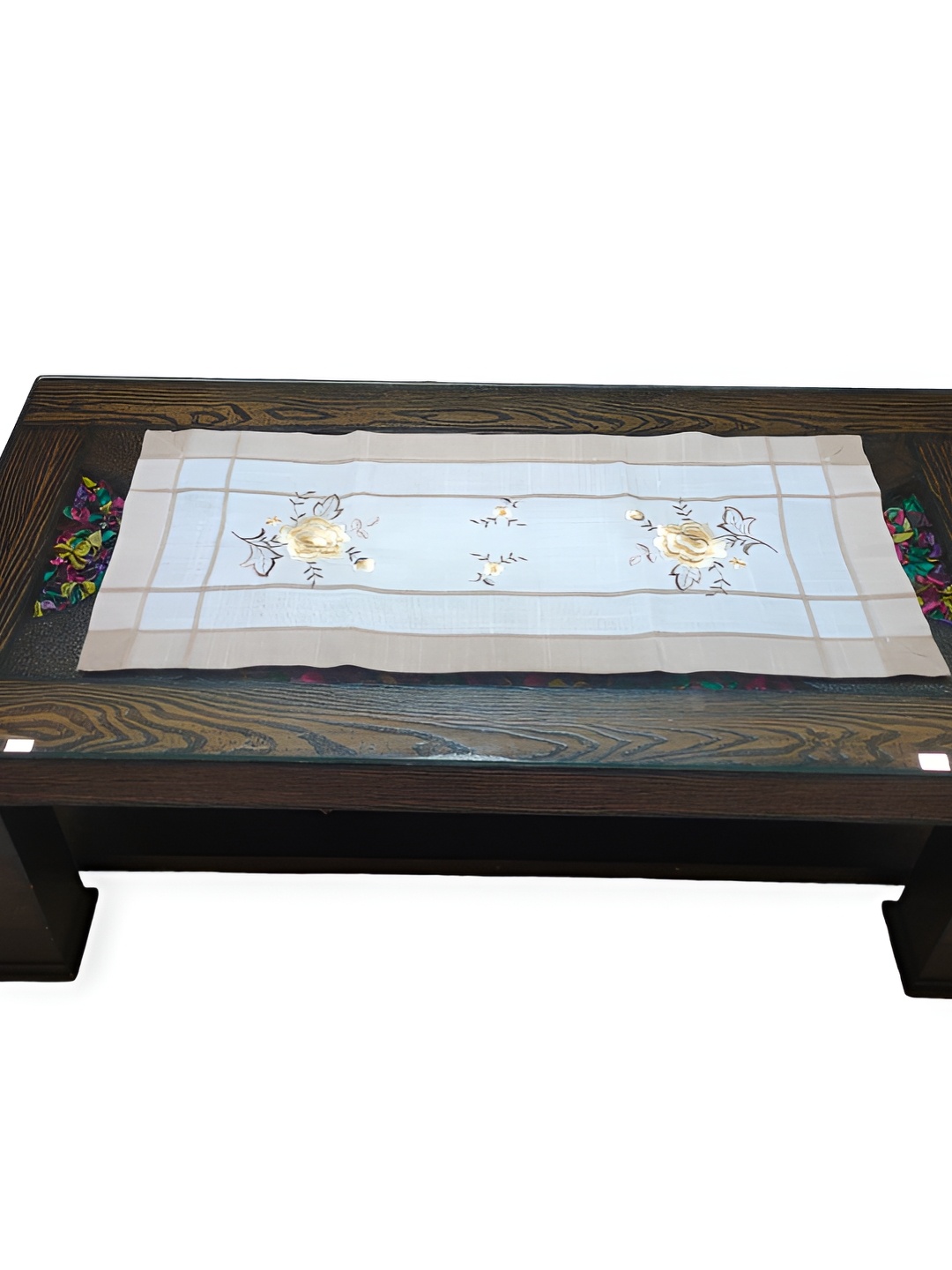 TANLOOMS Yellow Embroidered Rectangular Runner