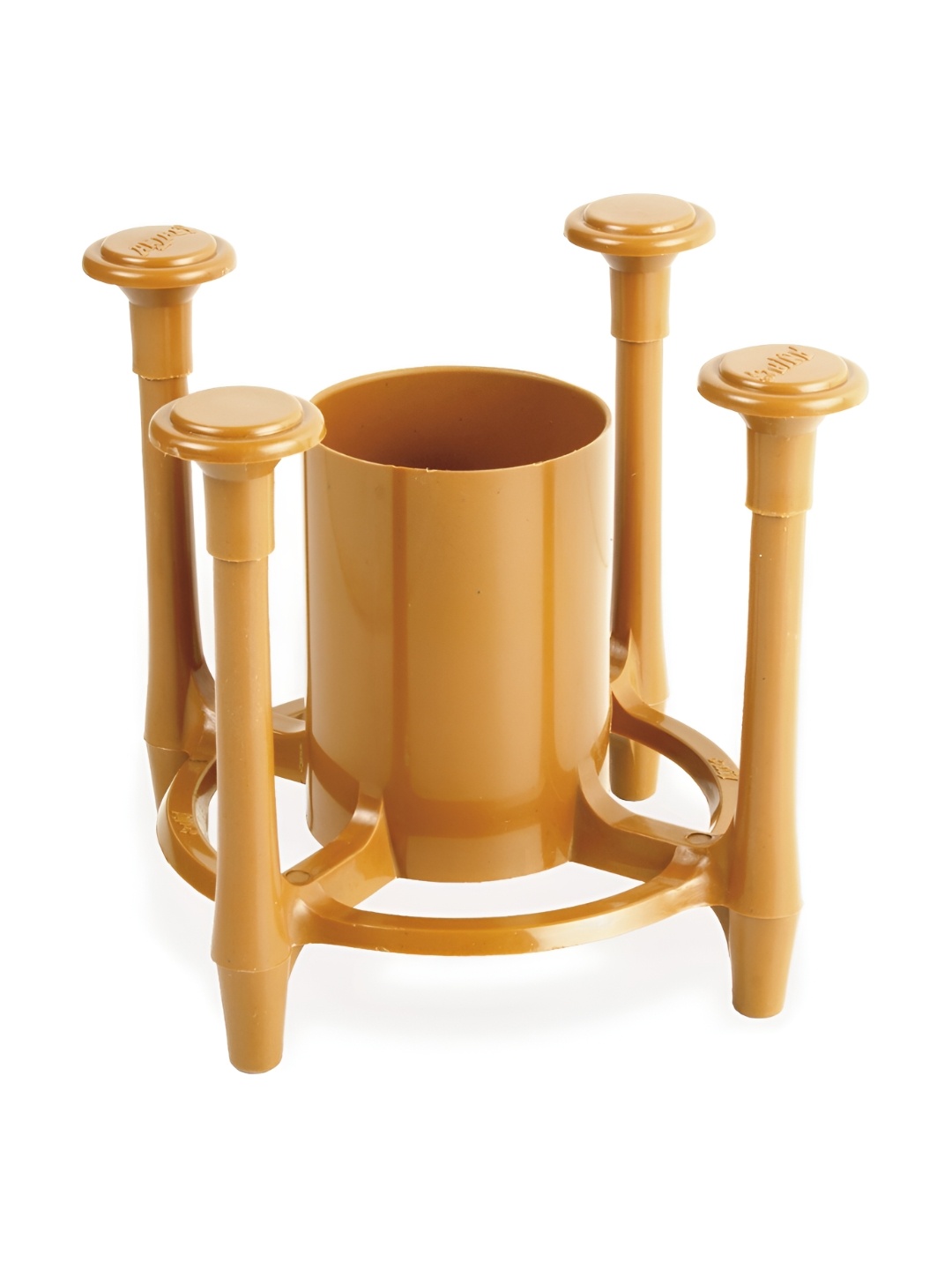 

ANJALI Brown Plastic Glass & Cutlery Holder, Camel brown