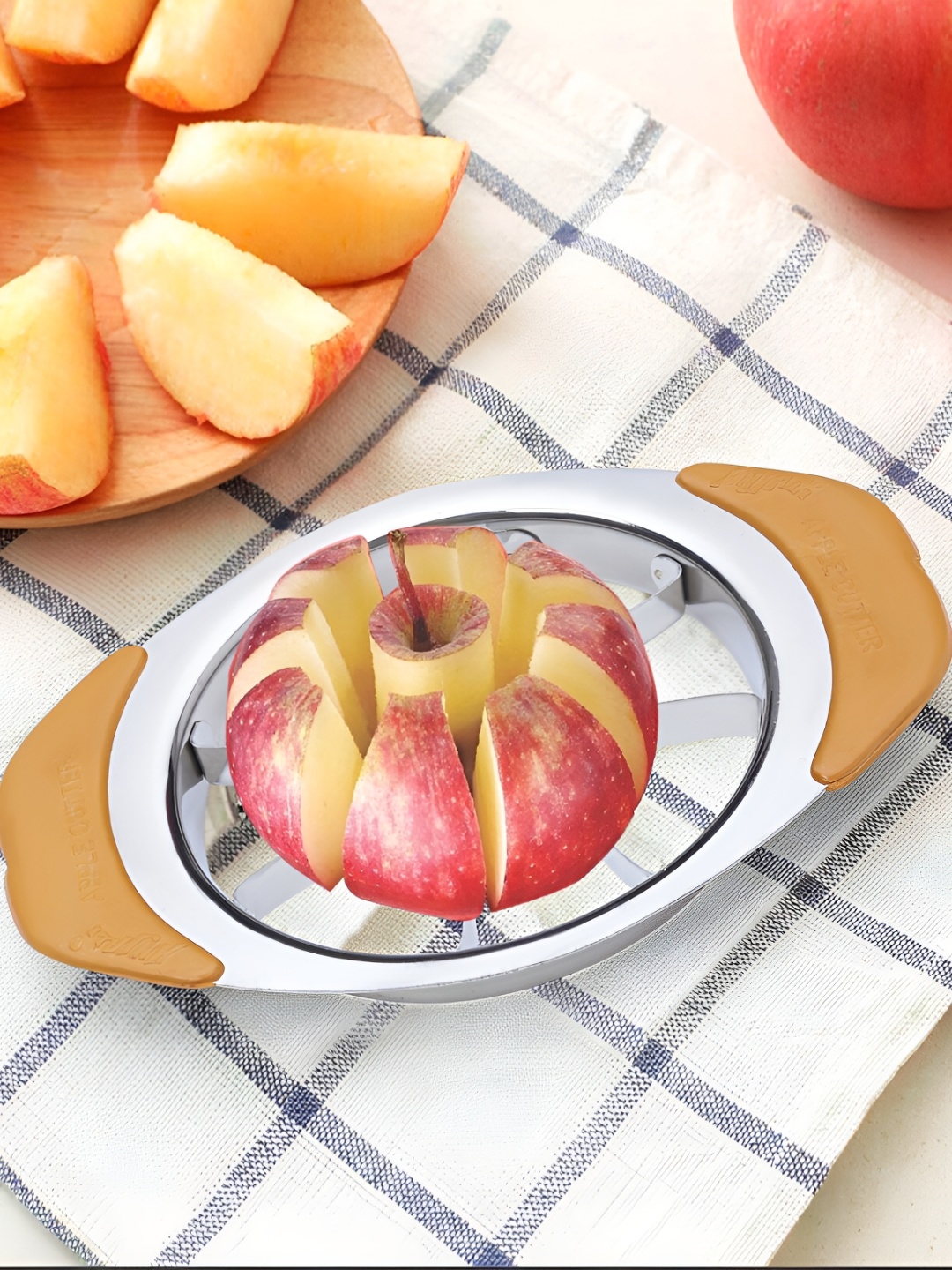 

ANJALI White Stainless Steel Apple Cutter, Brown