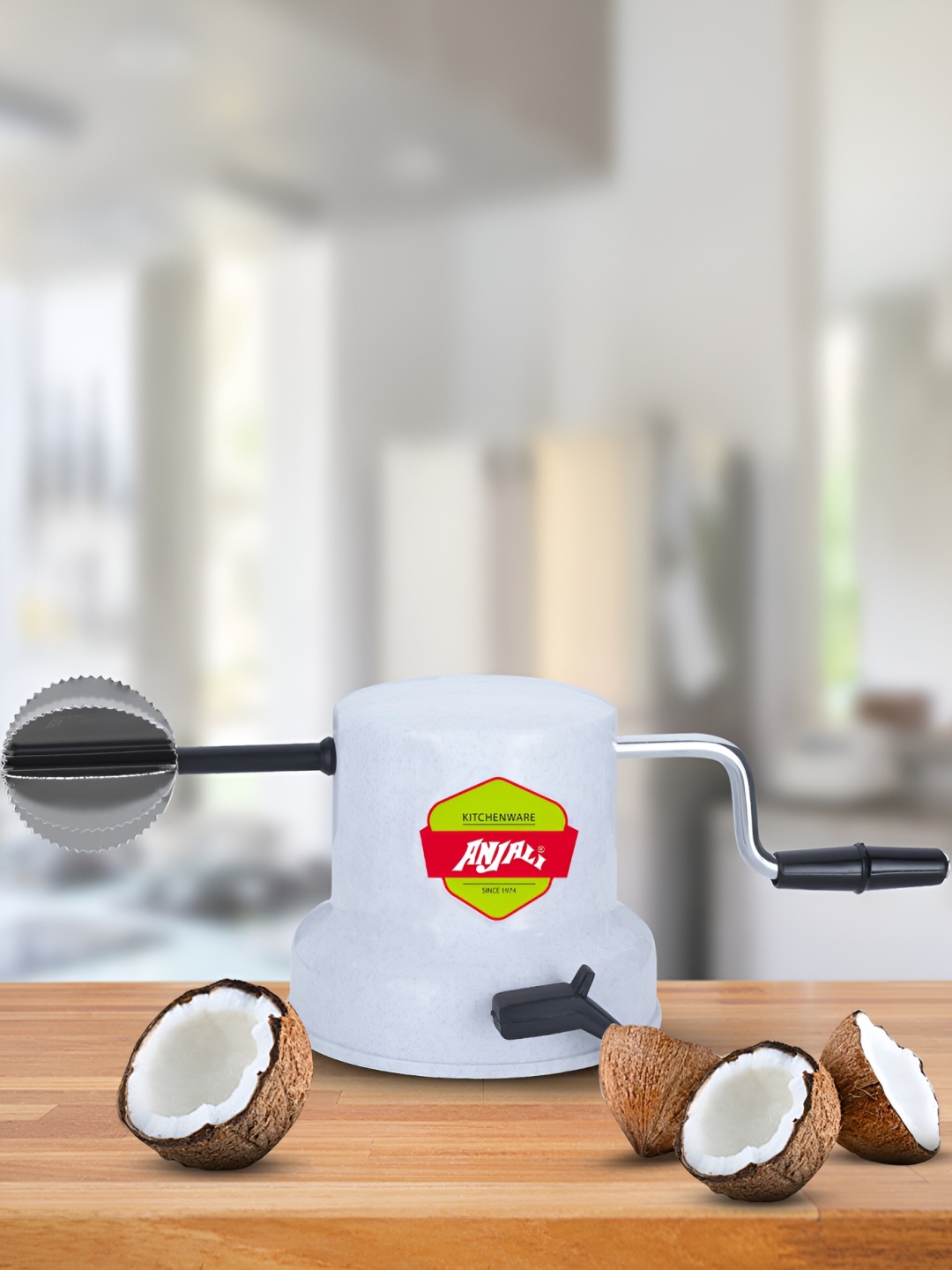 

ANJALI White & Black Stainless Steel Coconut Scrapper