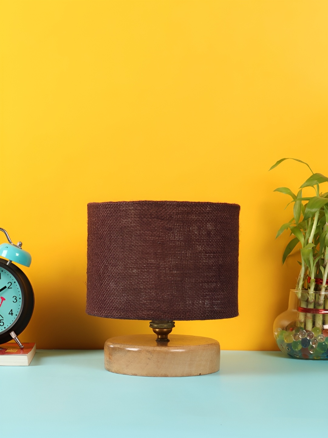 

Devansh Brown Wooden Cylindrical Shaped Table Lamp