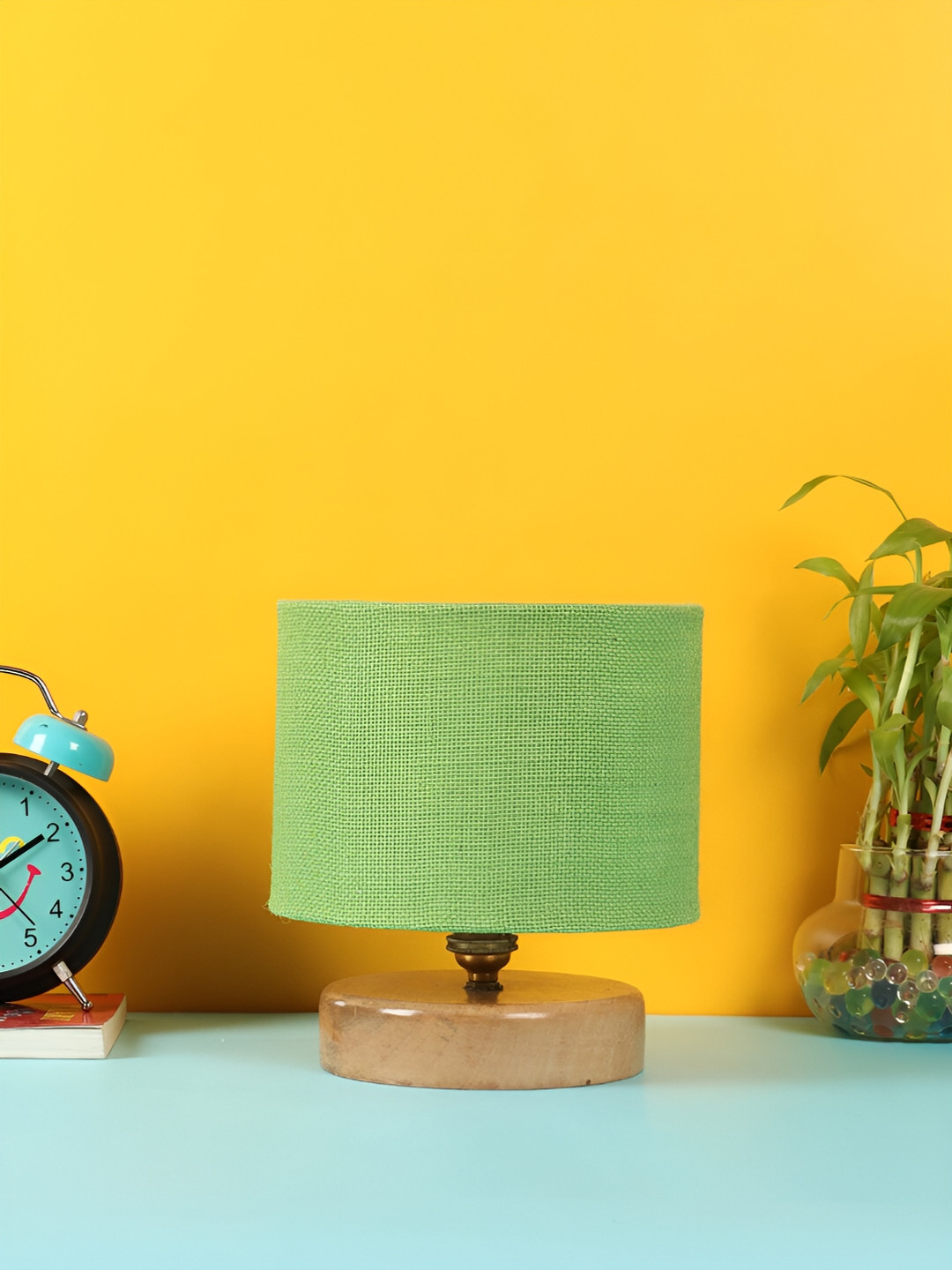 

Devansh Green Wooden Traditional Cylindrical Shaped Table Lamp