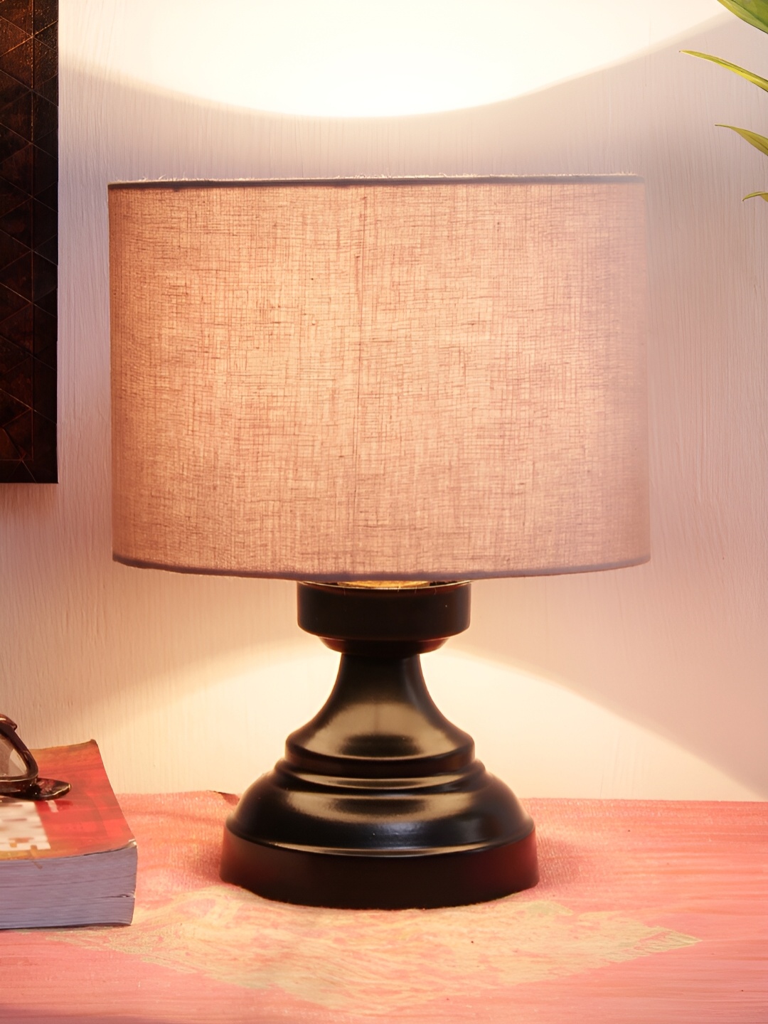 Devansh Grey Iron Traditional Cylindrical Shaped Table Lamp