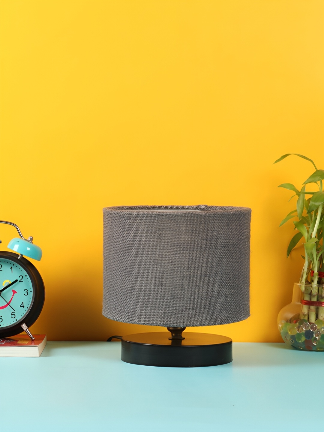 

Devansh Grey Wooden Traditional Cylindrical Shaped Table Lamp