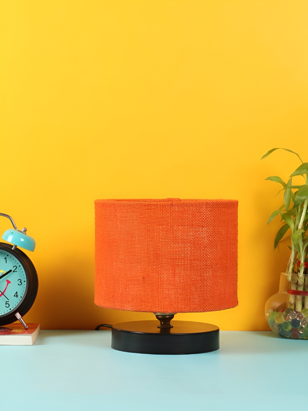 

Devansh Orange Wooden Traditional Cylindrical Shaped Table Lamp
