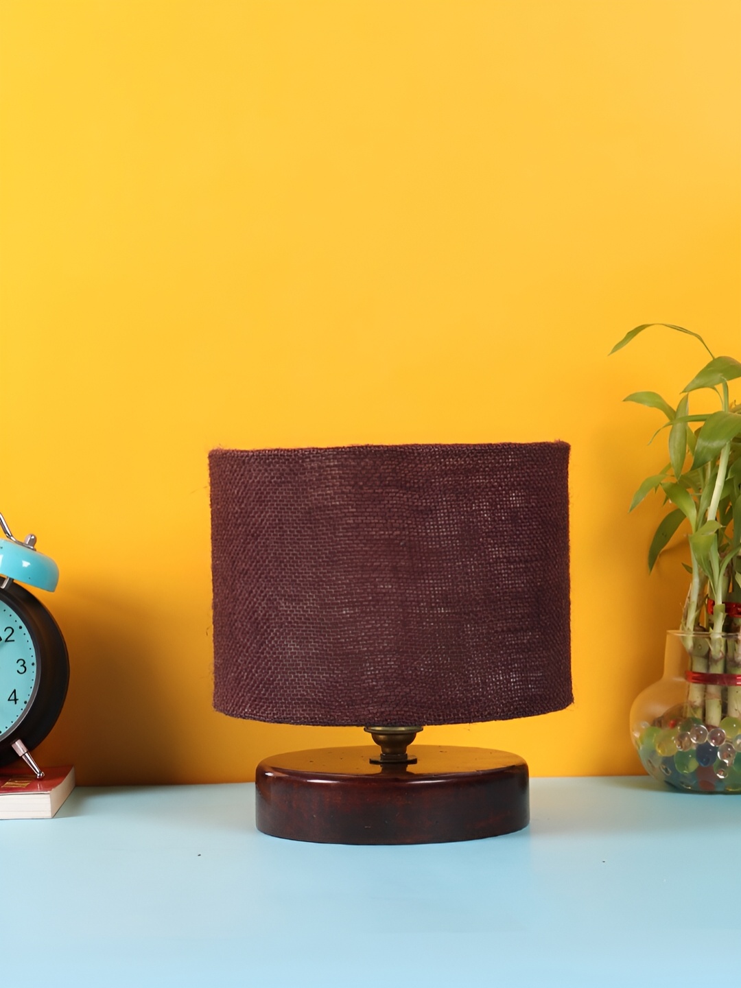 

Devansh Brown Wooden Cylindrical Shaped Contemporary Table Lamp