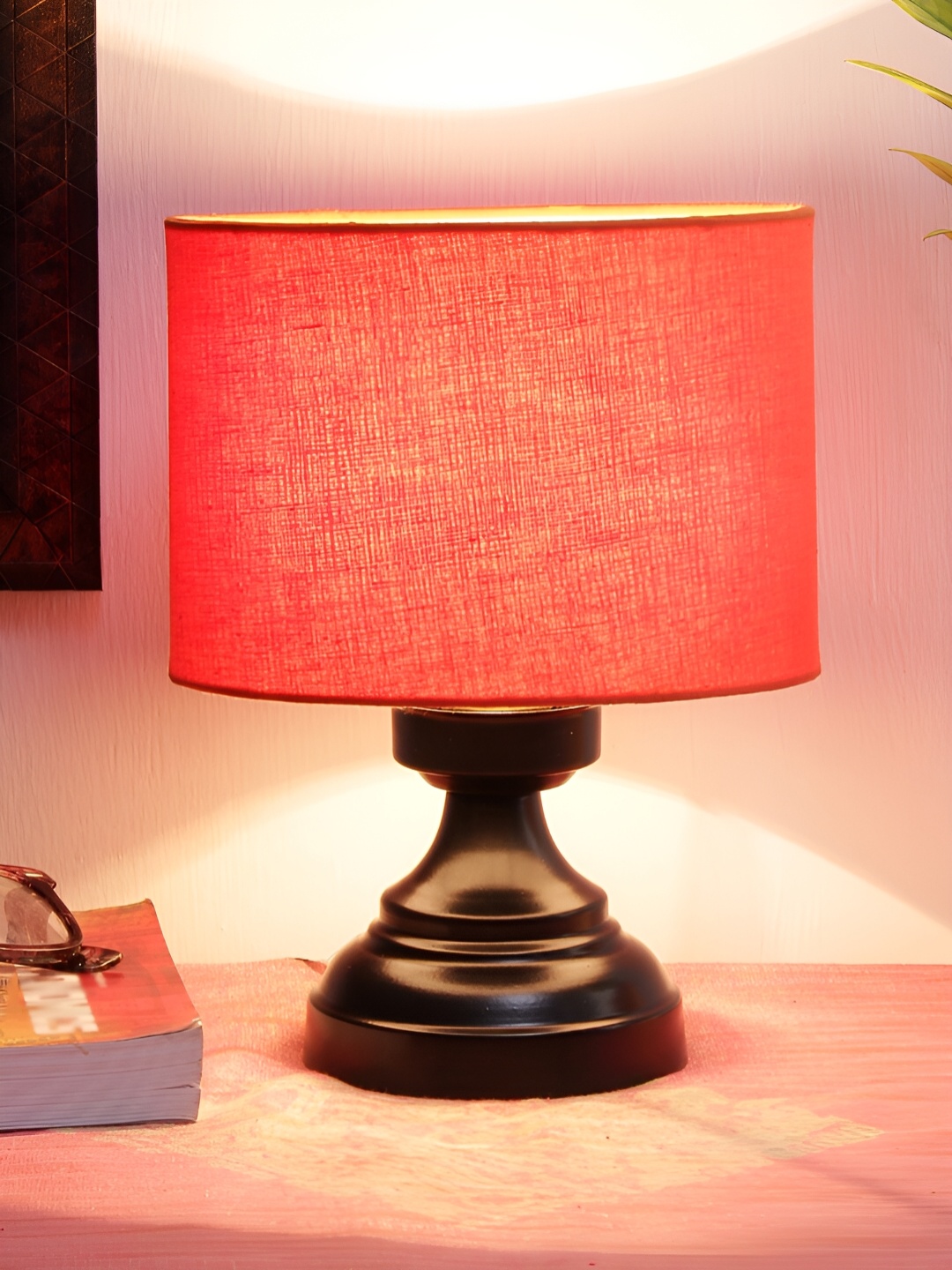 Devansh Orange Iron Traditional Cylindrical Shaped Table Lamp
