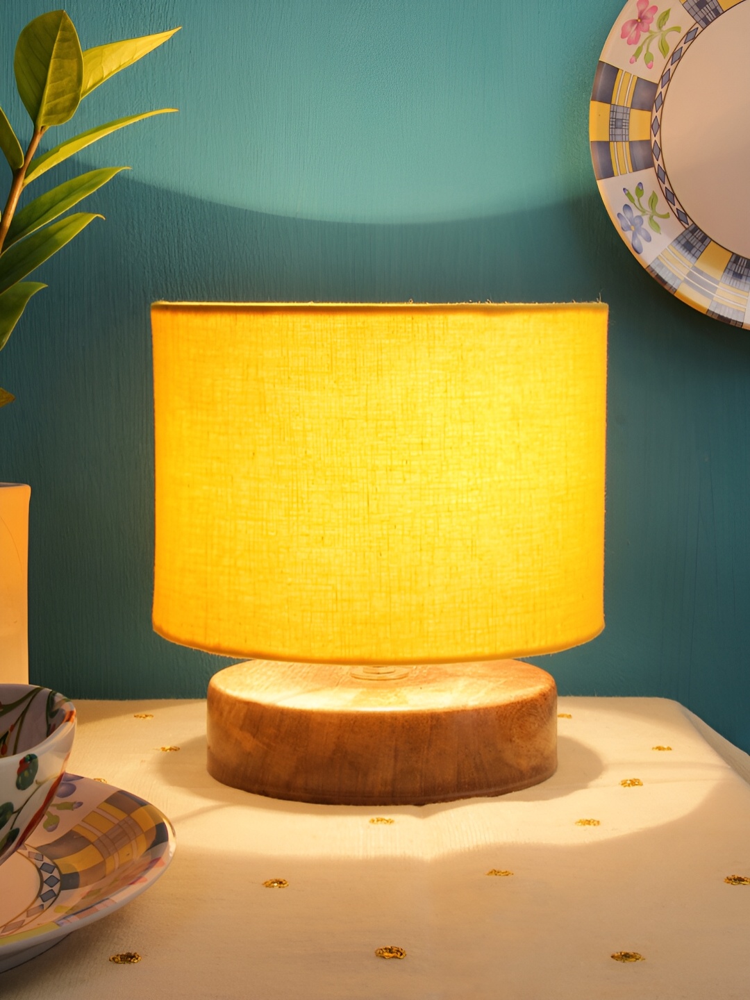 

Devansh Yellow Wooden Traditional Abstract Shaped Table Lamp