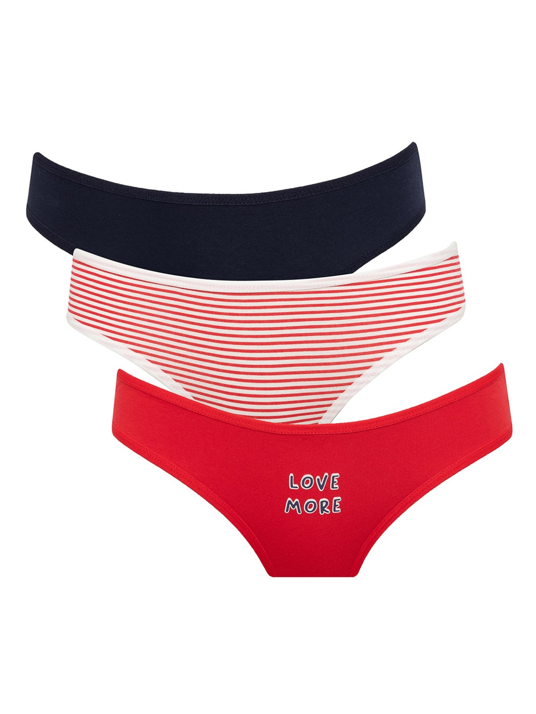 

DeFacto Pack Of 3 Low Rise Hipster Briefs, Navy blue