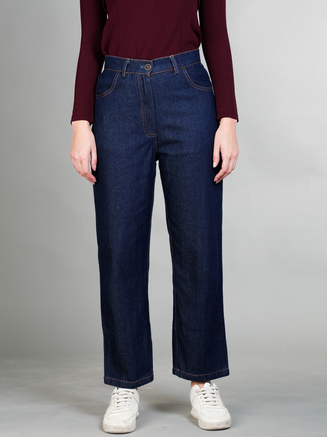 

The Roadster Lifestyle Co. Women Blue Cotton Regular Clean Look Jeans
