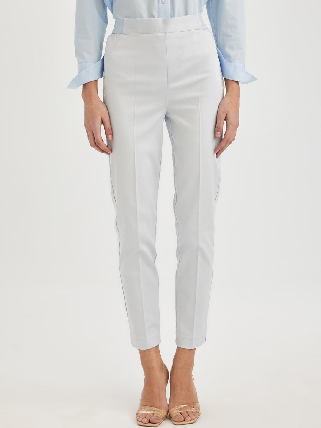 

DeFacto Women Mid Rise Trousers, White