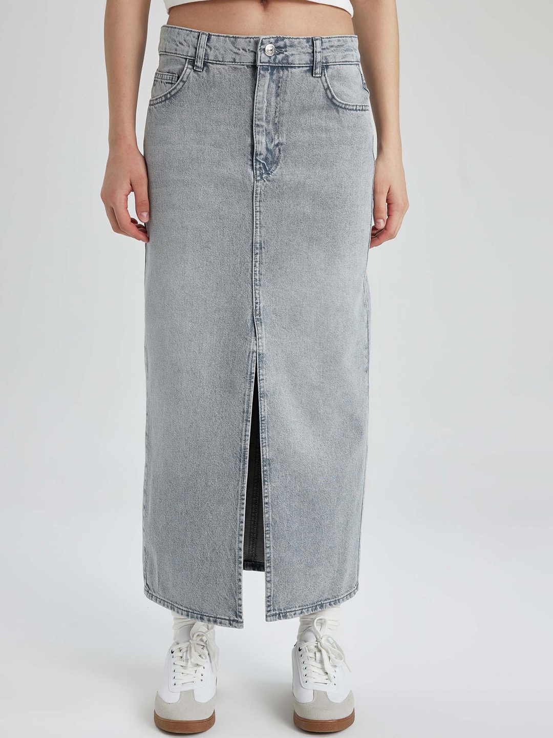

DeFacto Straight Maxi Tulip Skirts, Grey
