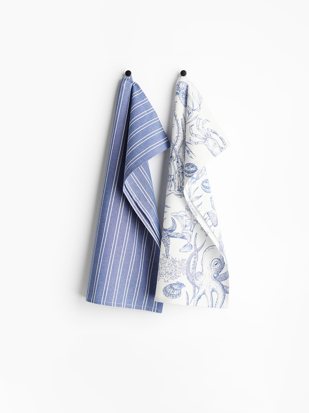 

H&M 2Pcs Blue Print-Motif Tea Towels
