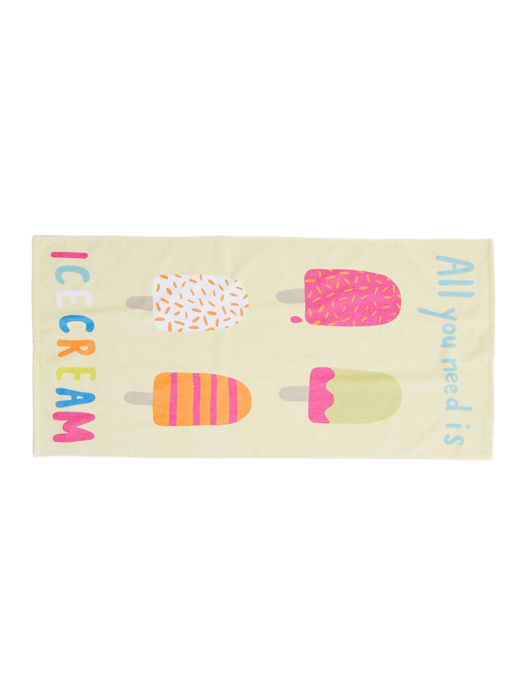 H&M Yellow & Pink Patterned Bath Towel