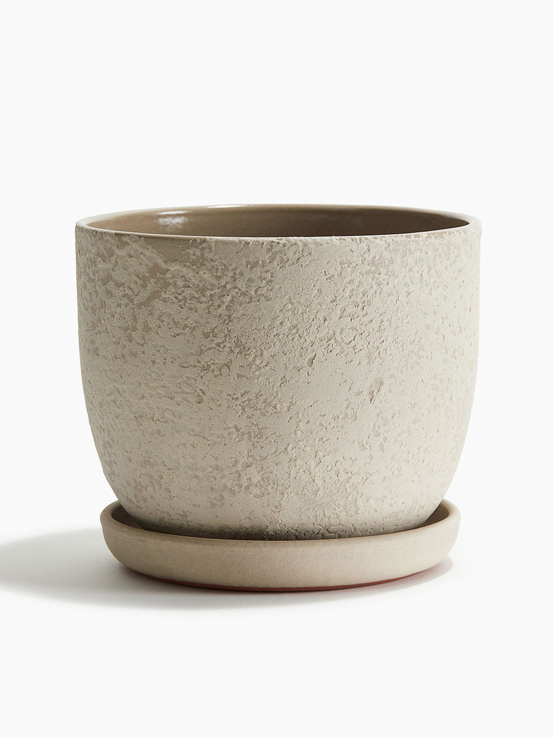 

H&M Beige Terracotta Plant Pot & Saucer