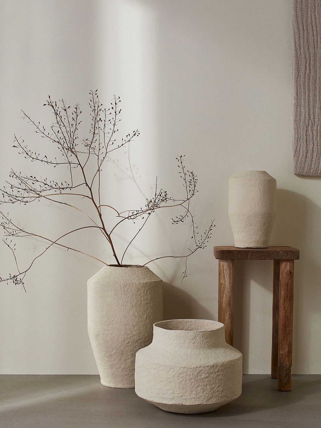 

H&M Large Papier-Mach Vase, Beige
