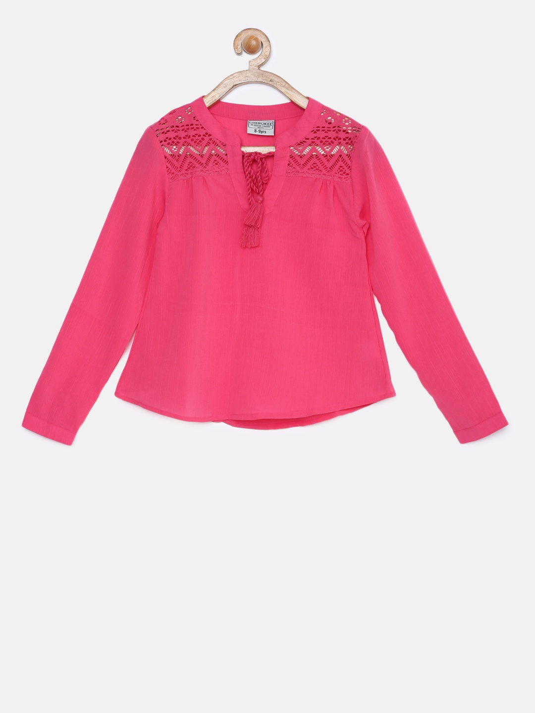 

Cherokee Girls Coral Pink Solid Top