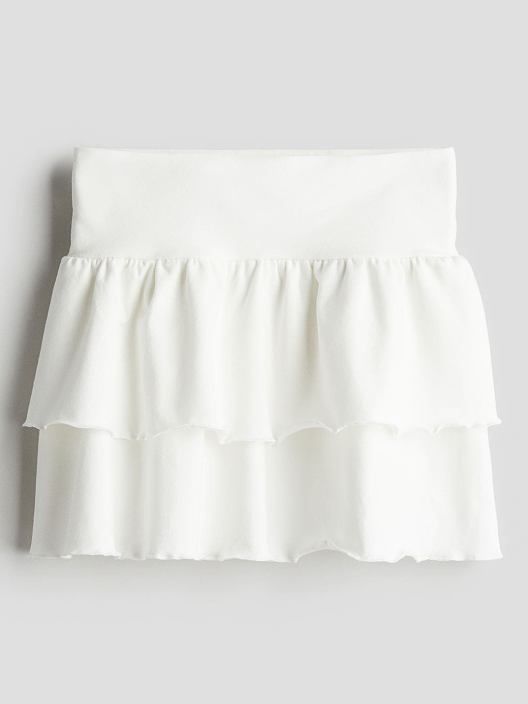 

H&M Girls Tiered Jersey Skirt, White