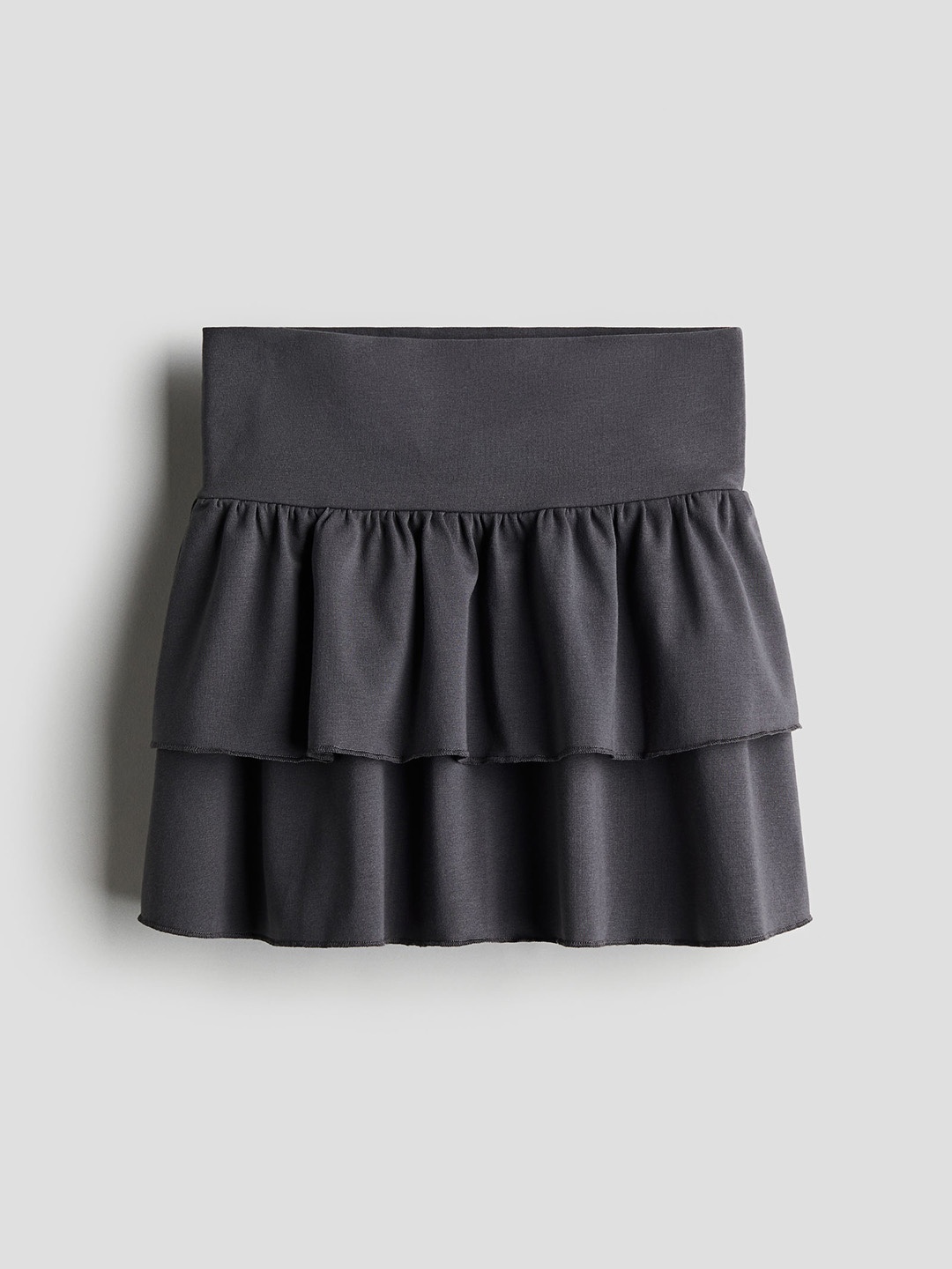 

H&M Girls Tiered Jersey Skirt, Grey