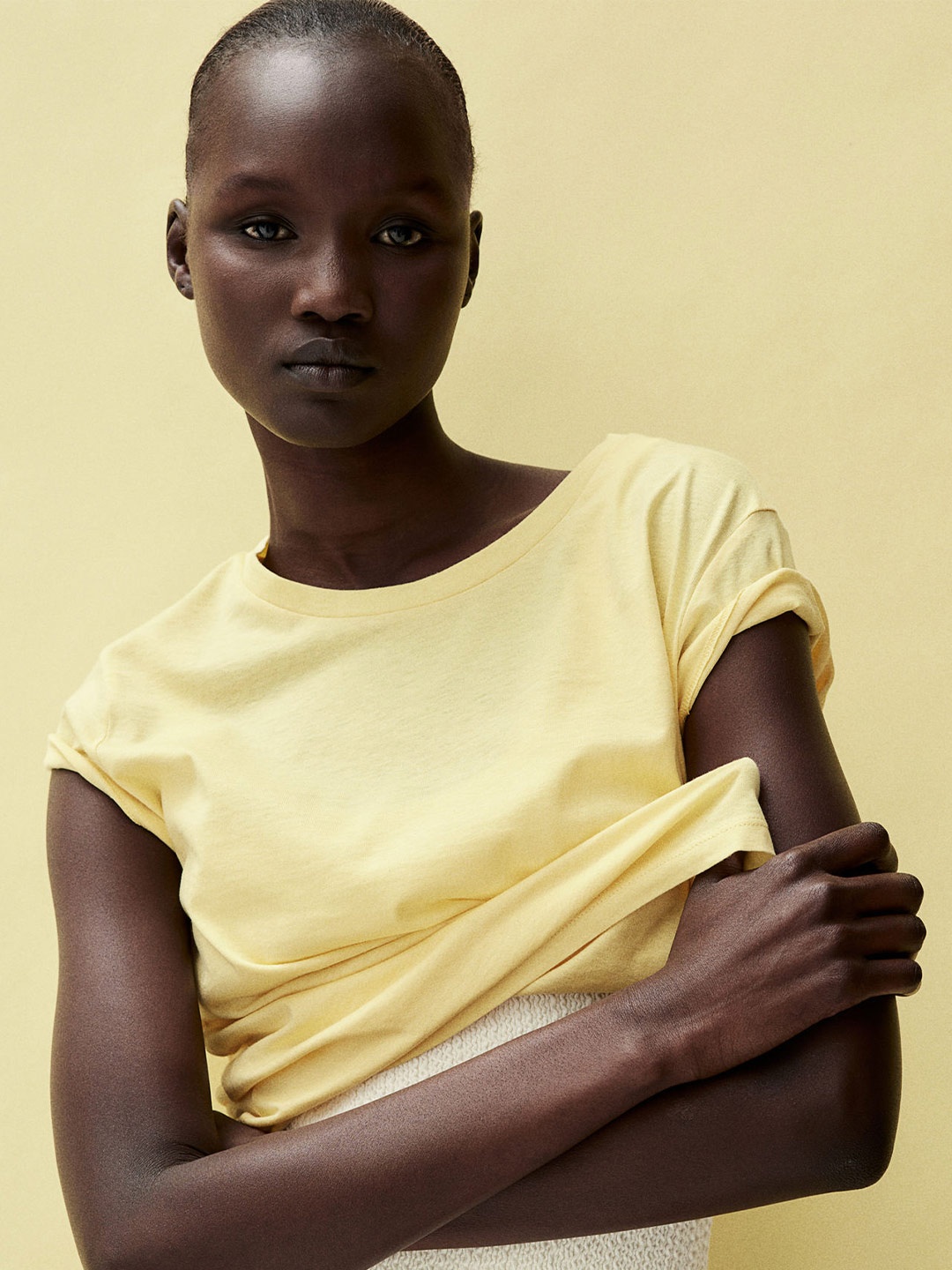 

H&M Pure Cotton T-shirt, Yellow