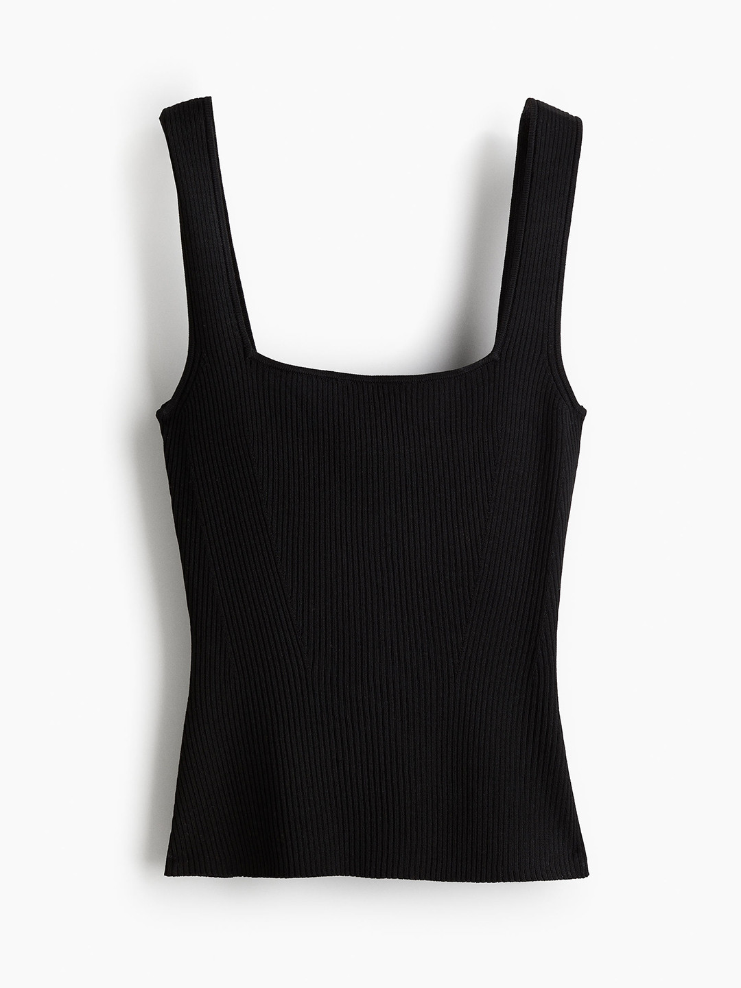 

H&M Rib-Knit Vest Top, Black