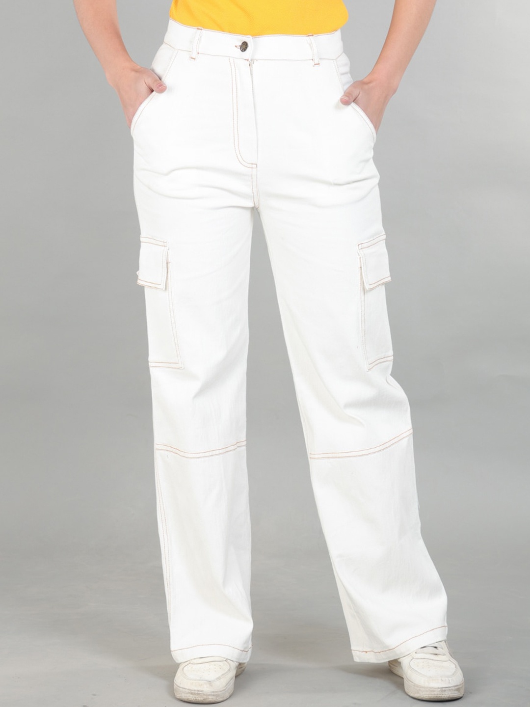 

The Roadster Lifestyle Co Women Cotton Flared No Fade Jeans, White