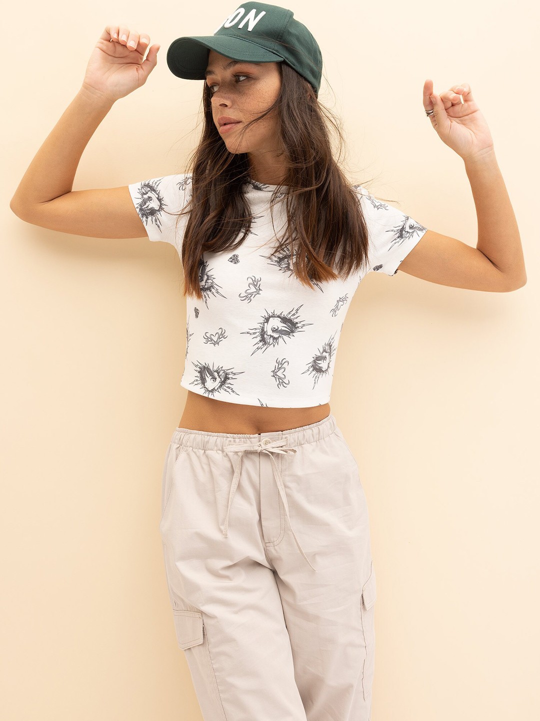 

DeFacto Conversational Printed Round Neck T-shirt, White