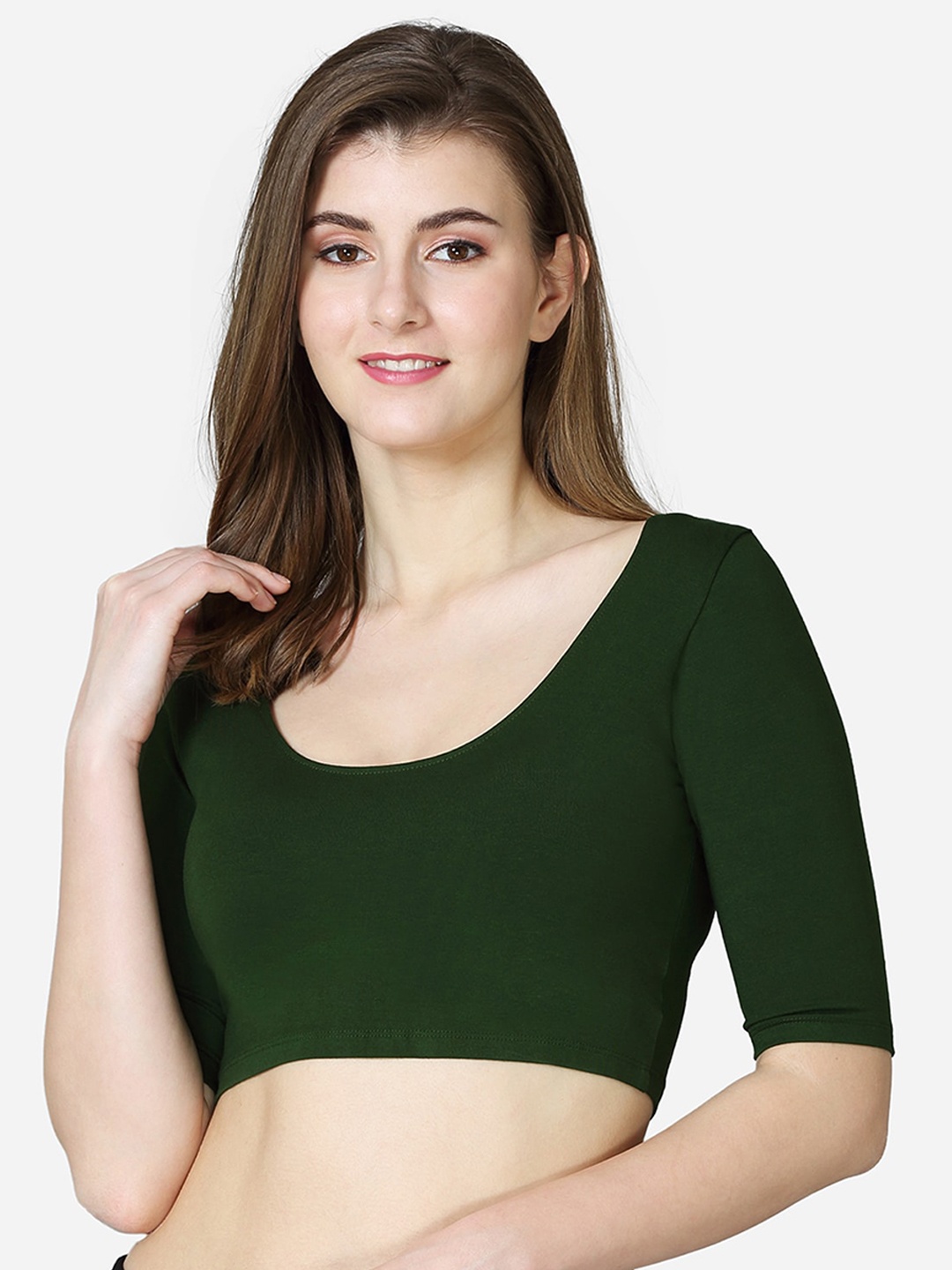 

VStar Stretchable Saree Blouse, Green