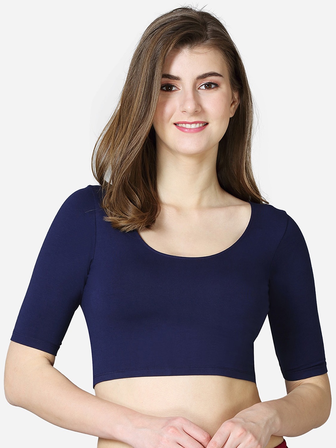 

VStar Stretchable Saree Blouse, Navy blue