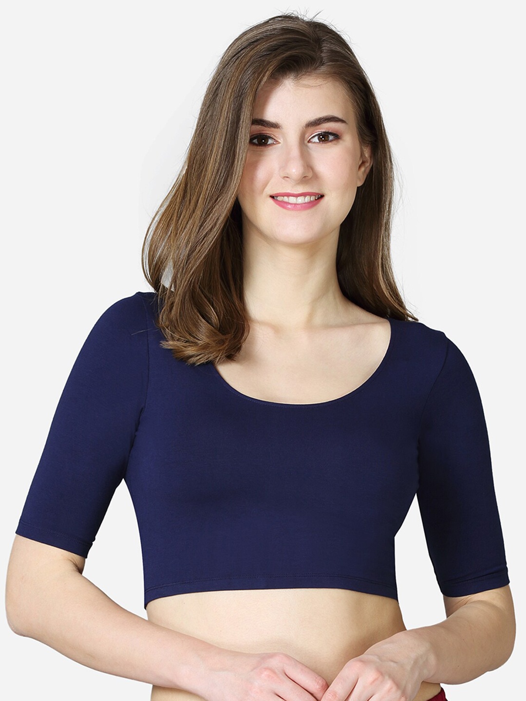 

VStar Stretchable Saree Blouse, Navy blue