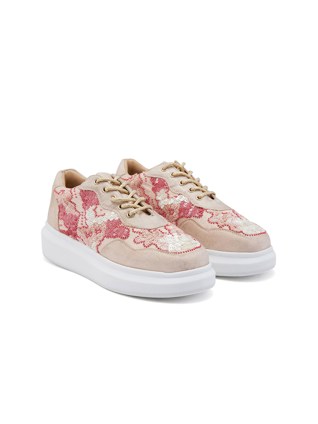 

Anaar Women Begums Embellished Lighweight Sneakers, Pink