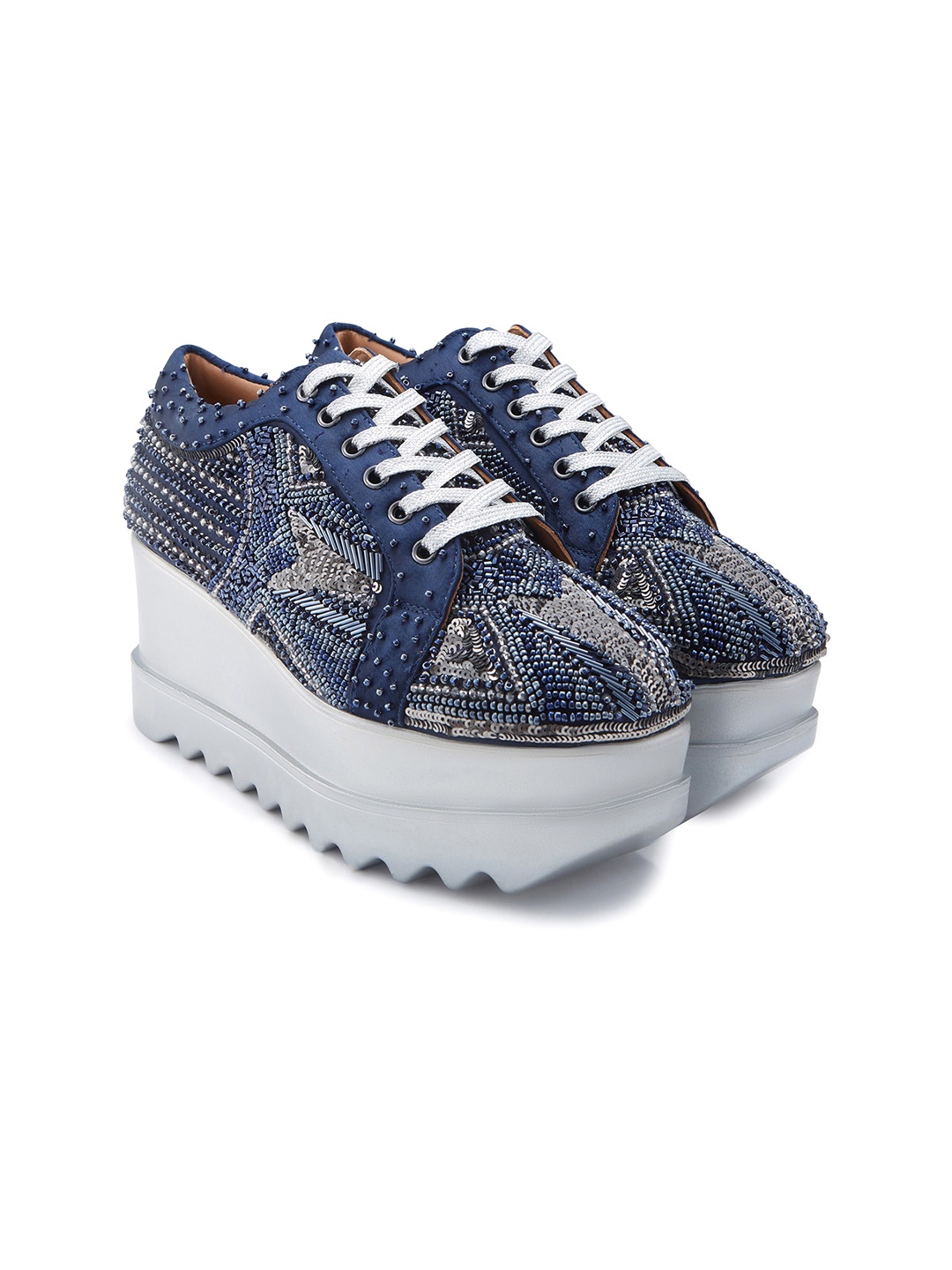 

Anaar Women Crescendo Embellished Lightweight Wedge Sneakers, Blue