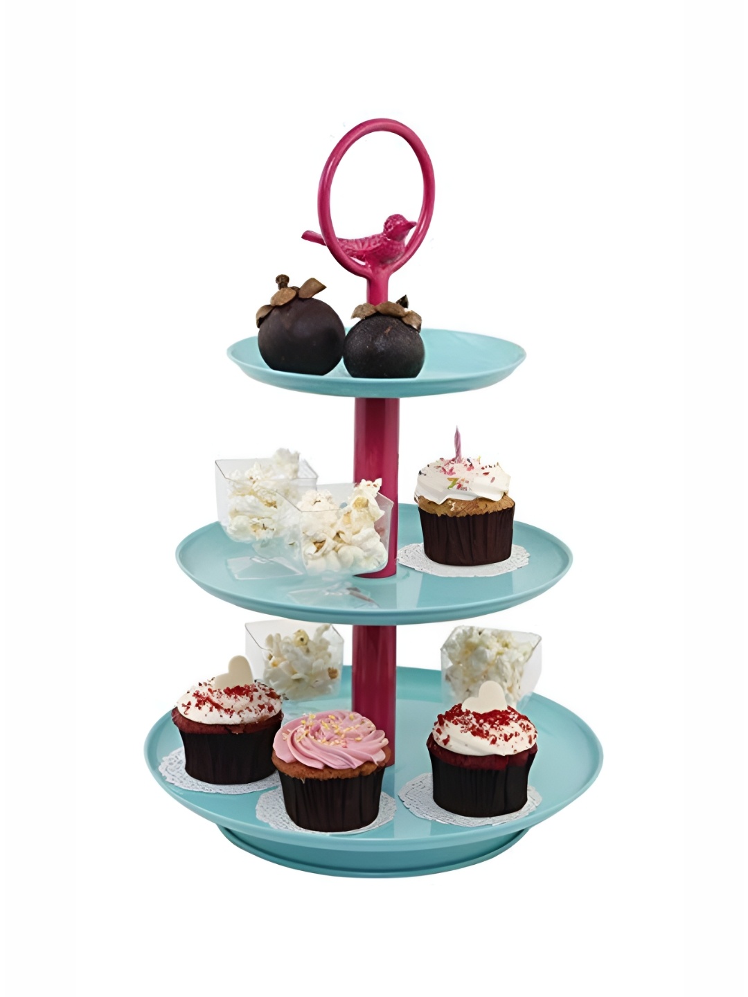 

Living With Elan Aqua Blue 3 Tier Cake Stand