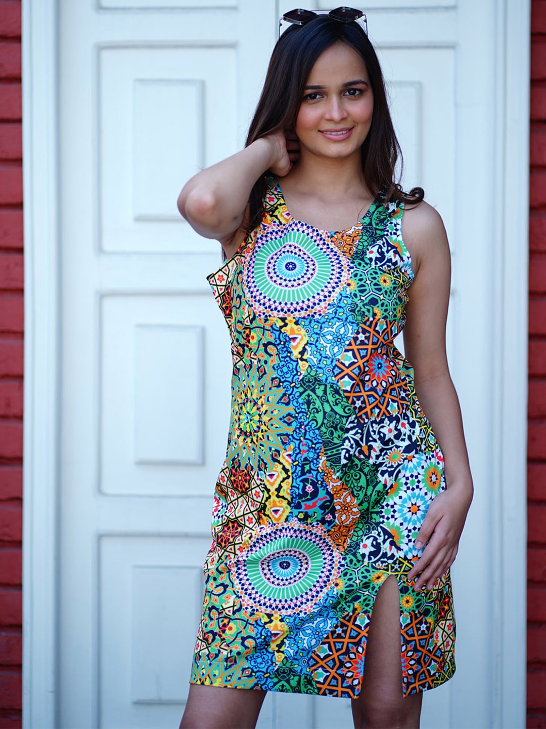 

Rajoria Instyle Abstract Printed Sheath Dress, Blue