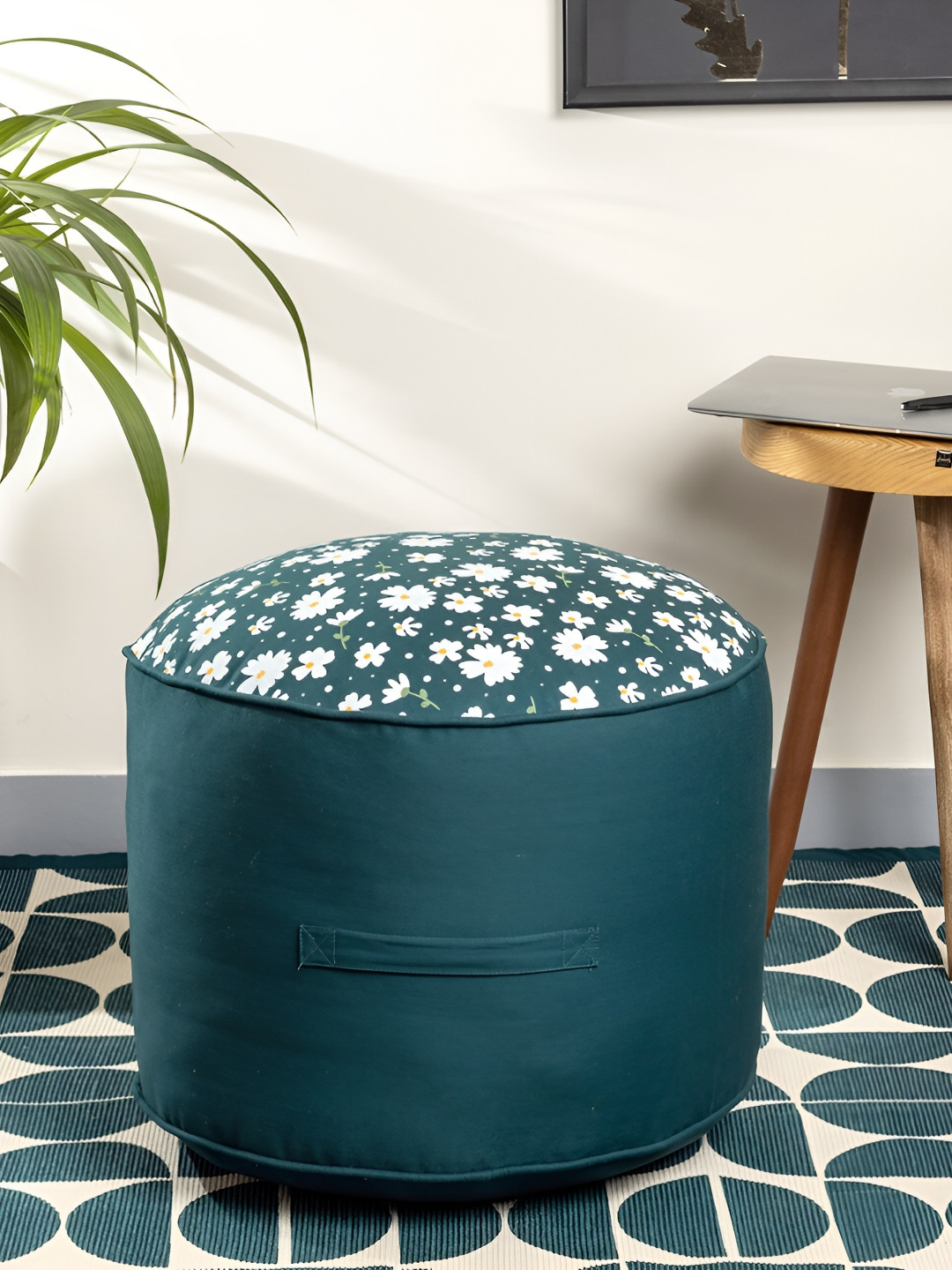 

SKANDA FAB Green Printed Pure Cotton Pouffes Cushion