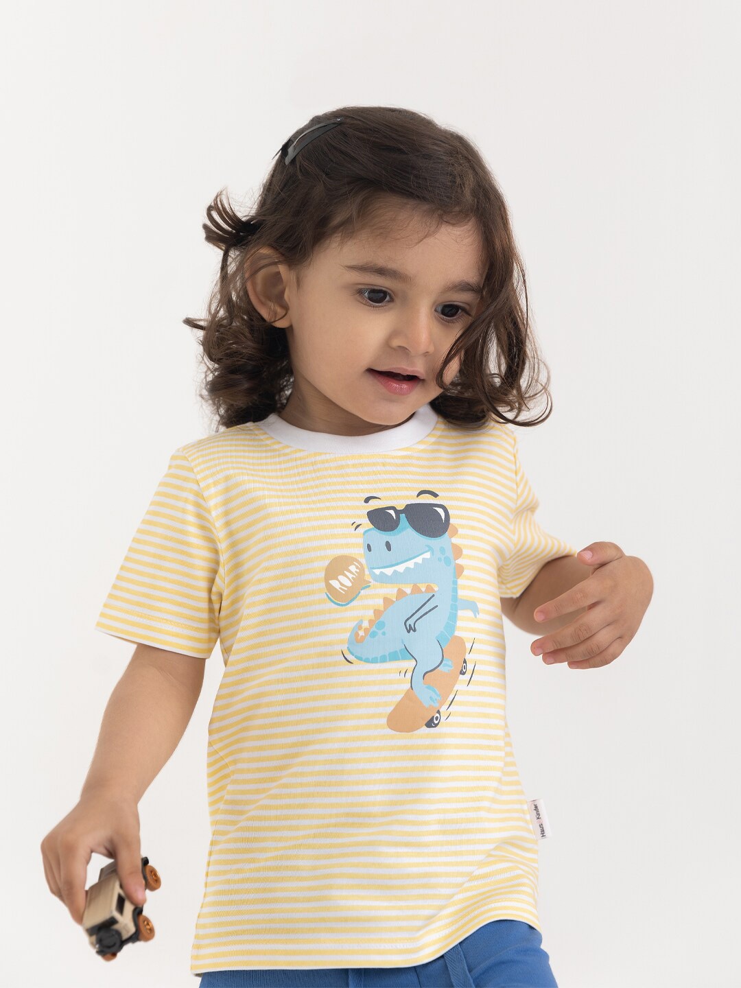 

haus & kinder Infant Boys Printed Pure Cotton T-shirt, Yellow