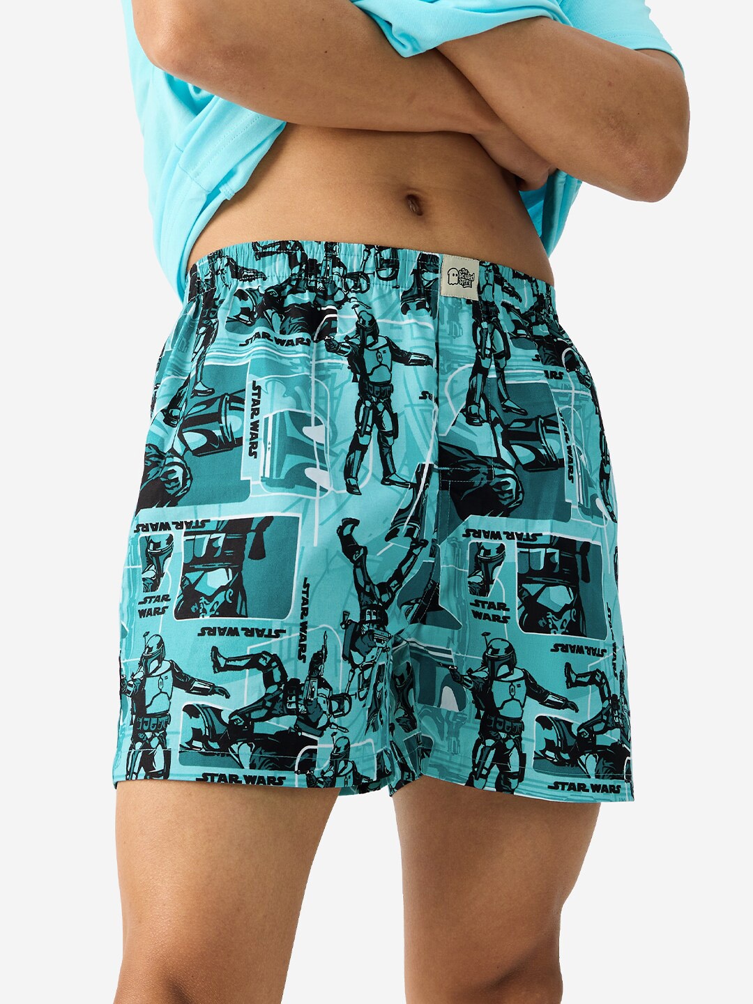 

The Souled Store Blue Star Wars Printed Pure Cotton Lounge Shorts