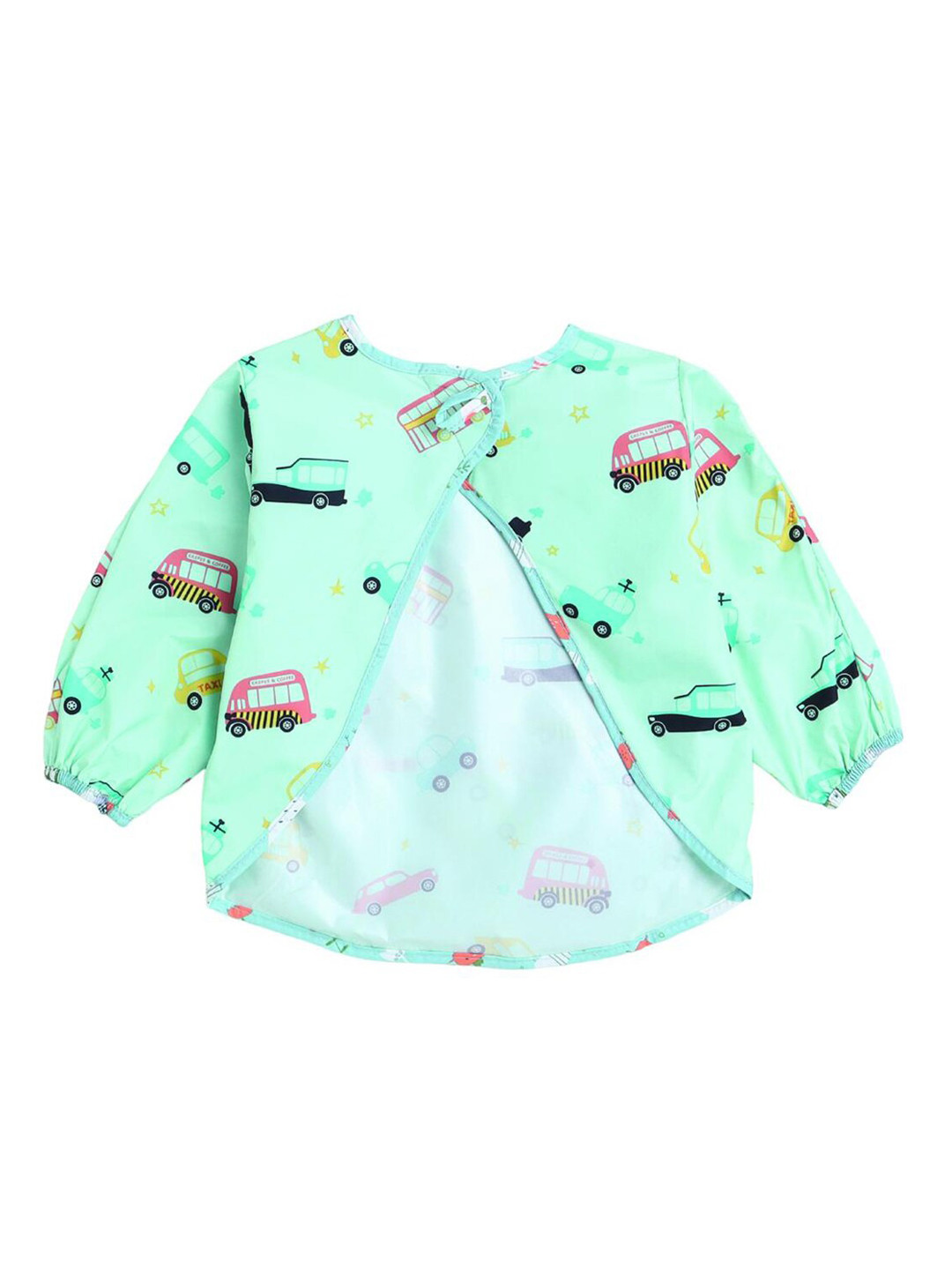 

Polka Tots Infants Printed Waterproof Apron Feeding Bibs, Green