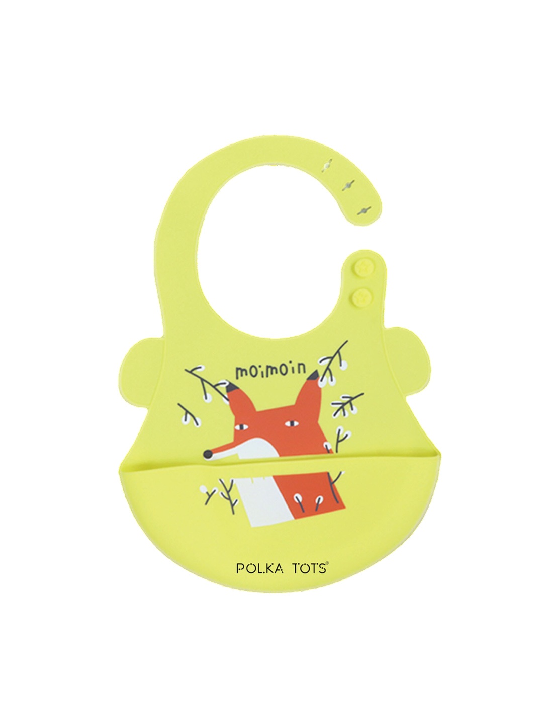 

Polka Tots Kids Printed Waterproof Feeding Bibs, Lime green