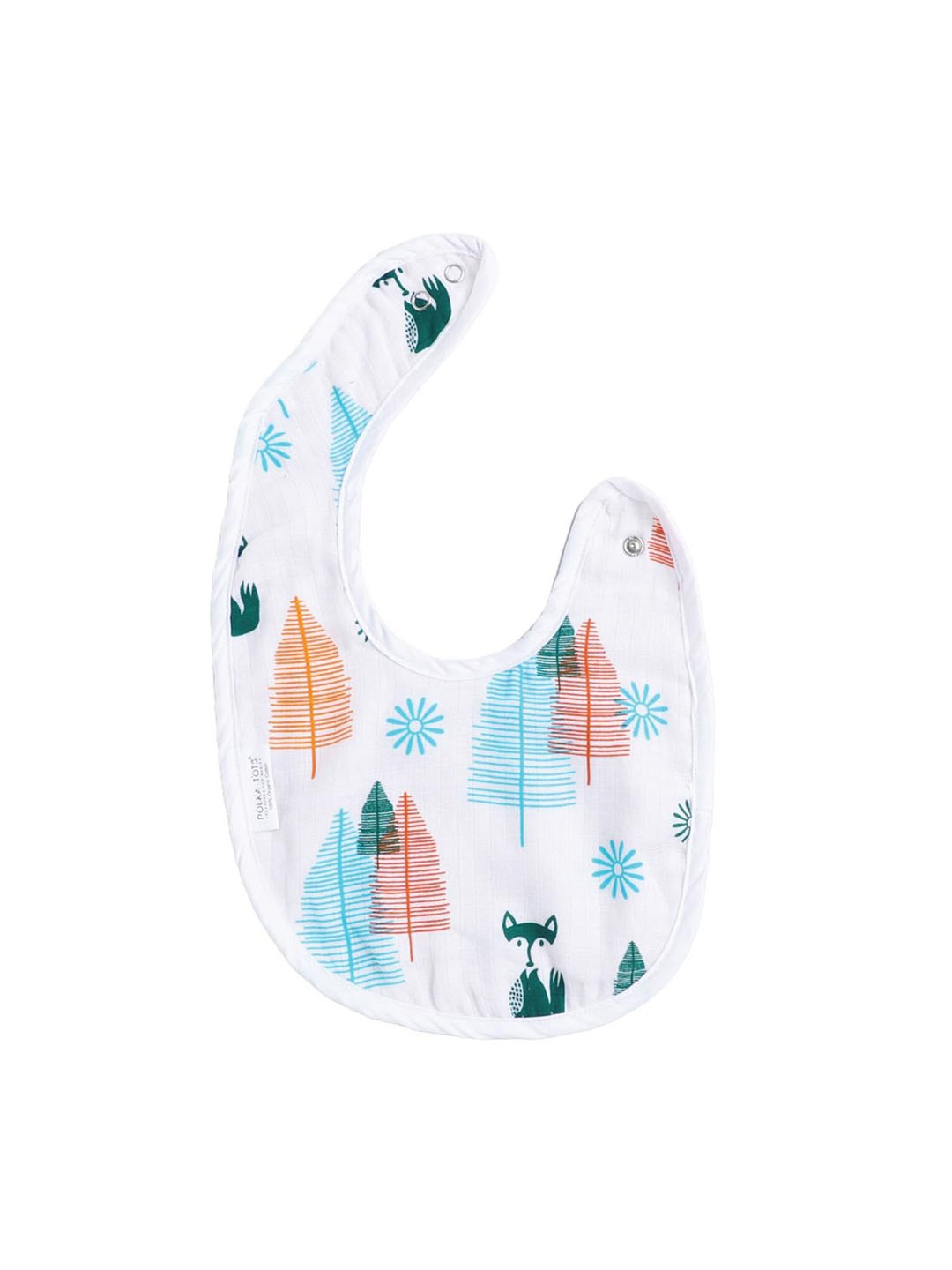 

Polka Tots Kids Printed Feeding Bibs, White