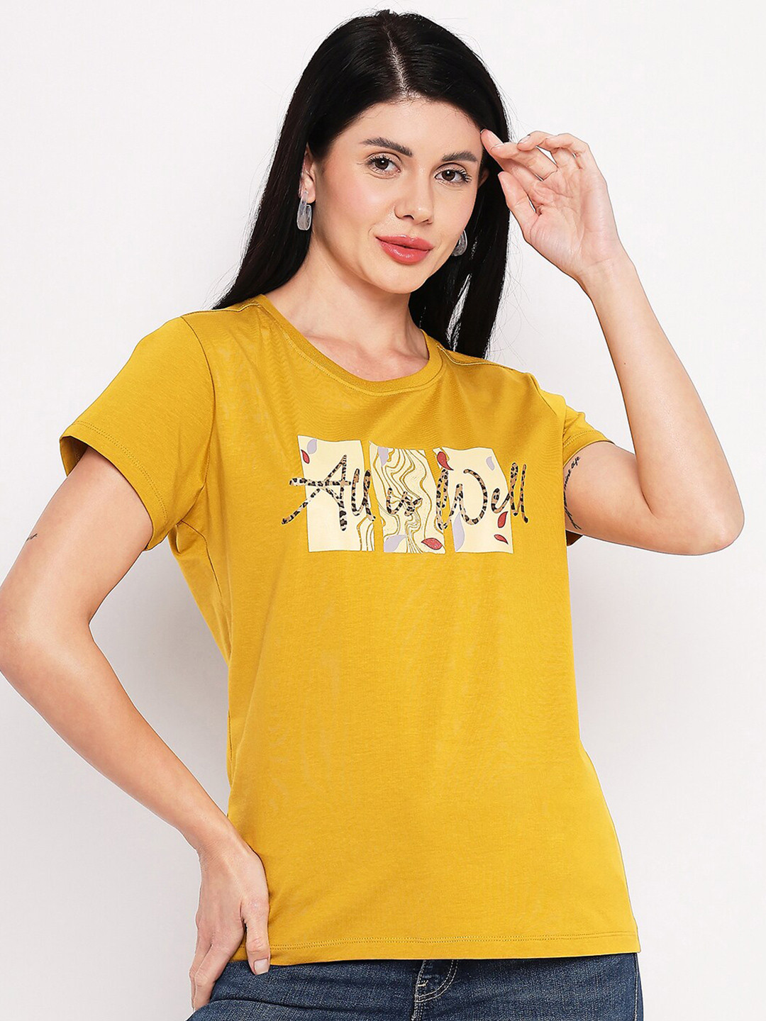 

NEVA Typography Printed T-Shirt, Yellow