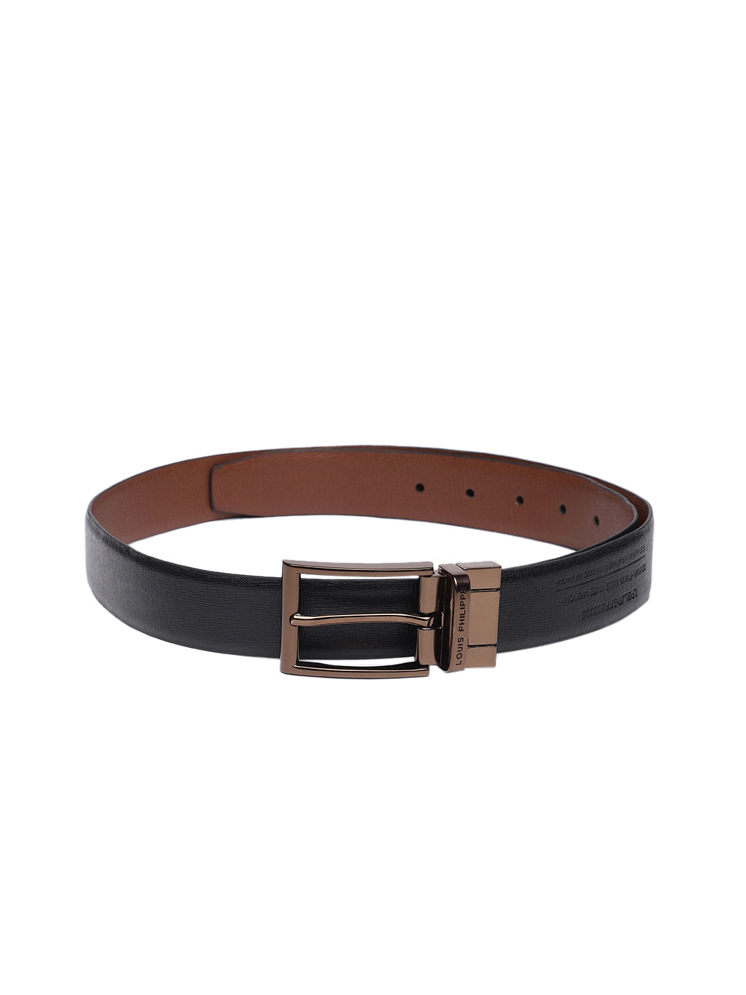 

Louis Philippe Men Textured Leather Reversible Formal Belt, Tan